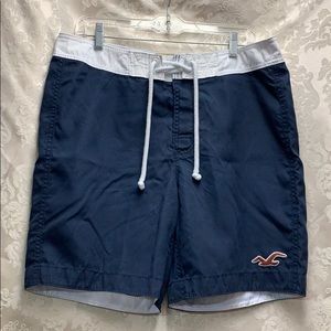 Hollister Large Board Short Navy w White Waist GUC